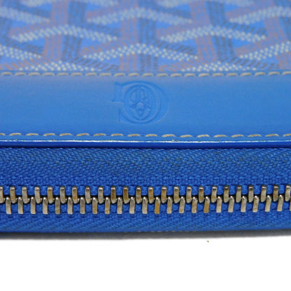 GOYARD Long Wallet Purse APMZIP GM 10 Goyardine canvas and calfskin blue Herringbone Matignon GM Wallet