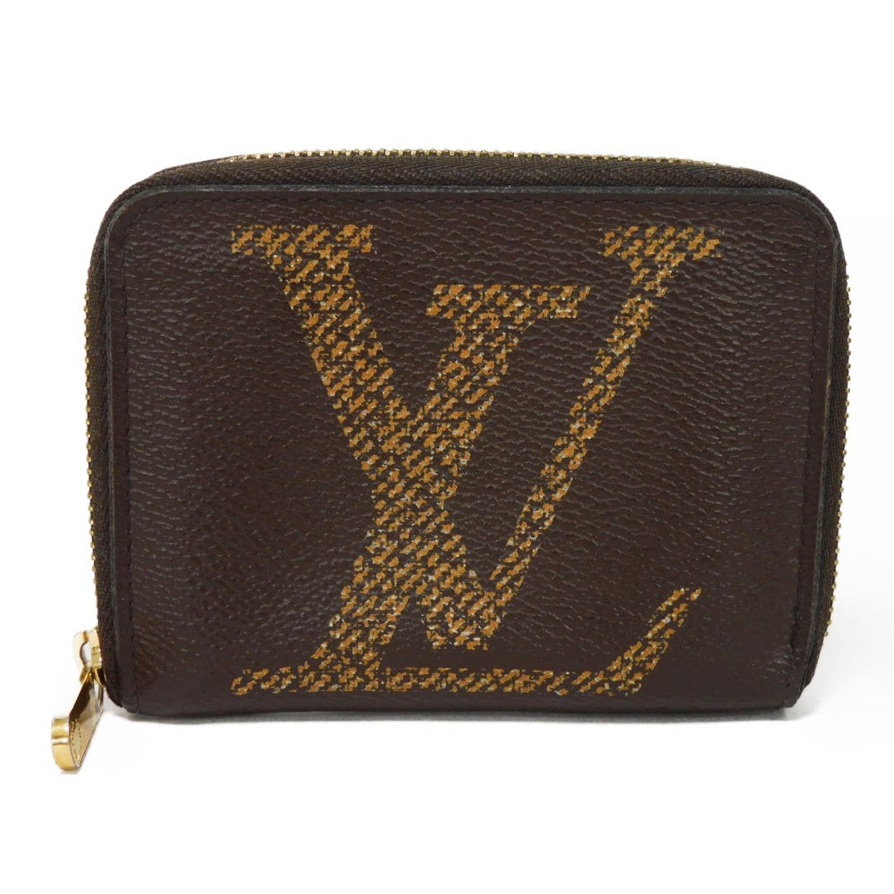 LOUIS VUITTON Coin case M69354 Monogram giant canvas x grained leather (embossed) Marron x Noir Monogram Giant Zip around purse