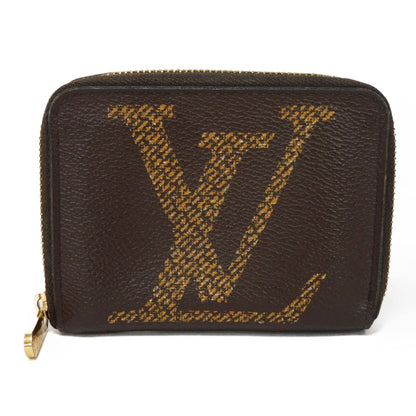 LOUIS VUITTON Coin case M69354 Monogram giant canvas x grained leather (embossed) Marron x Noir Monogram Giant Zip around purse