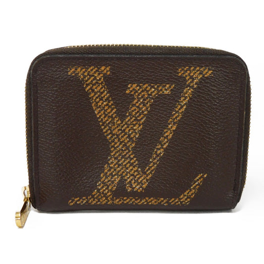 LOUIS VUITTON Coin case M69354 Monogram giant canvas x grained leather (embossed) Marron x Noir Monogram Giant Zip around purse