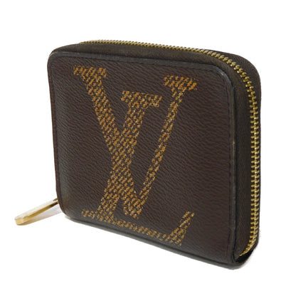 LOUIS VUITTON Coin case M69354 Monogram giant canvas x grained leather (embossed) Marron x Noir Monogram Giant Zip around purse