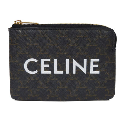 CELINE Coin case 10C662CA2.38NO Triomphe canvas (coating processing) black Triomphe logo coin & card case