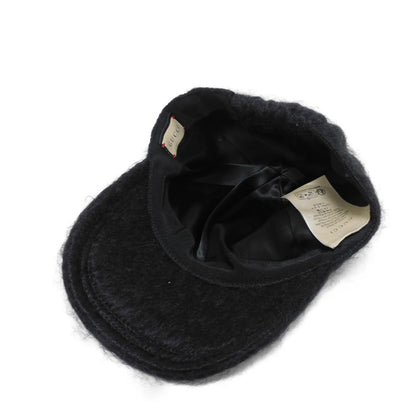 GUCCI cap 729349 3HANB 1000 Wool, Mohair: 78(%) x Wool: 16(%) x Nylon: 6(%) black GG Marmont Mohair Baseball Cap M