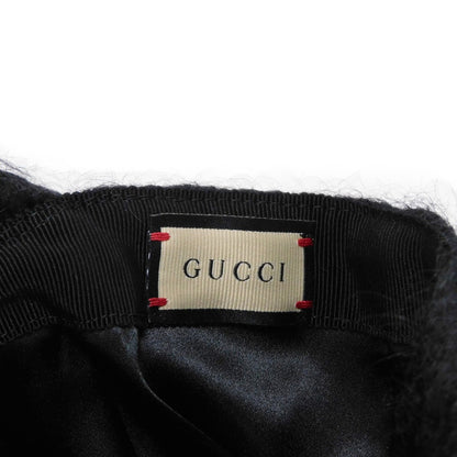 GUCCI cap 729349 3HANB 1000 Wool, Mohair: 78(%) x Wool: 16(%) x Nylon: 6(%) black GG Marmont Mohair Baseball Cap M