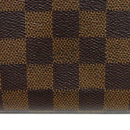 LOUIS VUITTON Long Wallet Purse N41661 Damier canvas x grain leather (embossed) Ebene Damier Zippy wallet