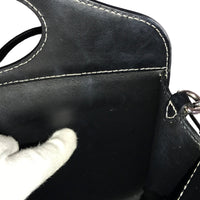 BURBERRY Handbag 2WAY sling bag leather black Women Used Authentic