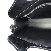 BURBERRY Handbag 2WAY sling bag leather black Women Used Authentic