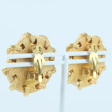CHANEL Earring COCO Mark Plated Gold, Leather gold Women Used Authentic