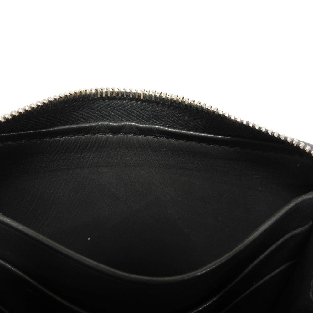 CELINE Coin case 10B66 Grained calfskin (embossed) Dark gray New logo Compact zipped wallet