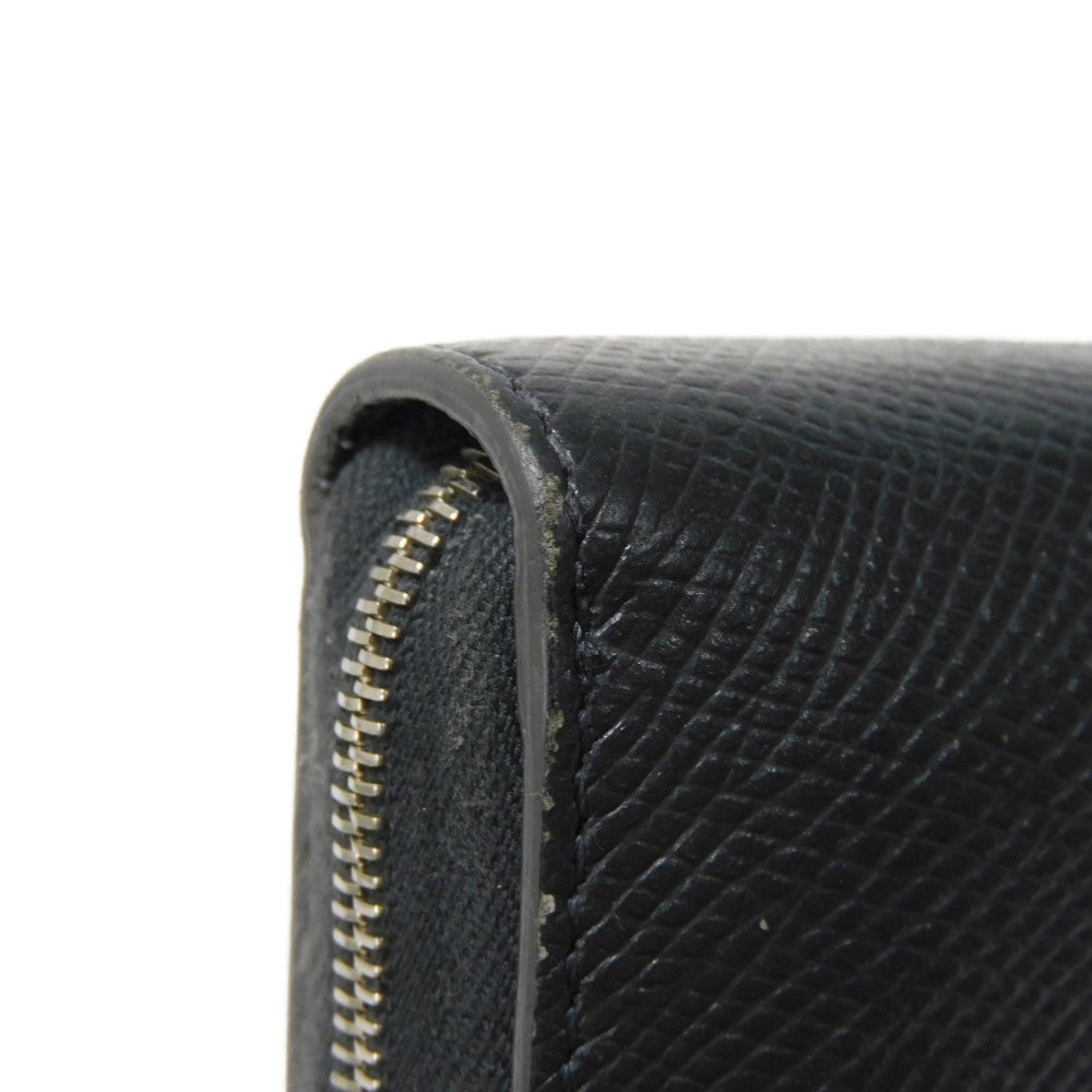 CELINE Coin case 10B66 Grained calfskin (embossed) Dark gray New logo Compact zipped wallet