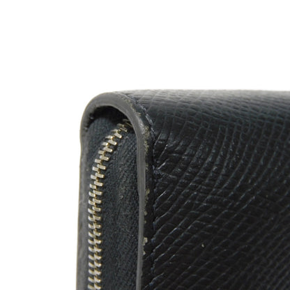 CELINE Coin case 10B66 Grained calfskin (embossed) Dark gray New logo Compact zipped wallet