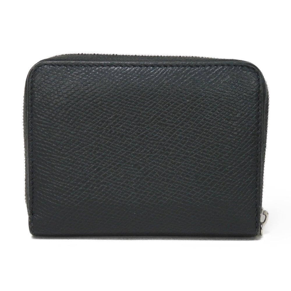 CELINE Coin case 10B66 Grained calfskin (embossed) Dark gray New logo Compact zipped wallet