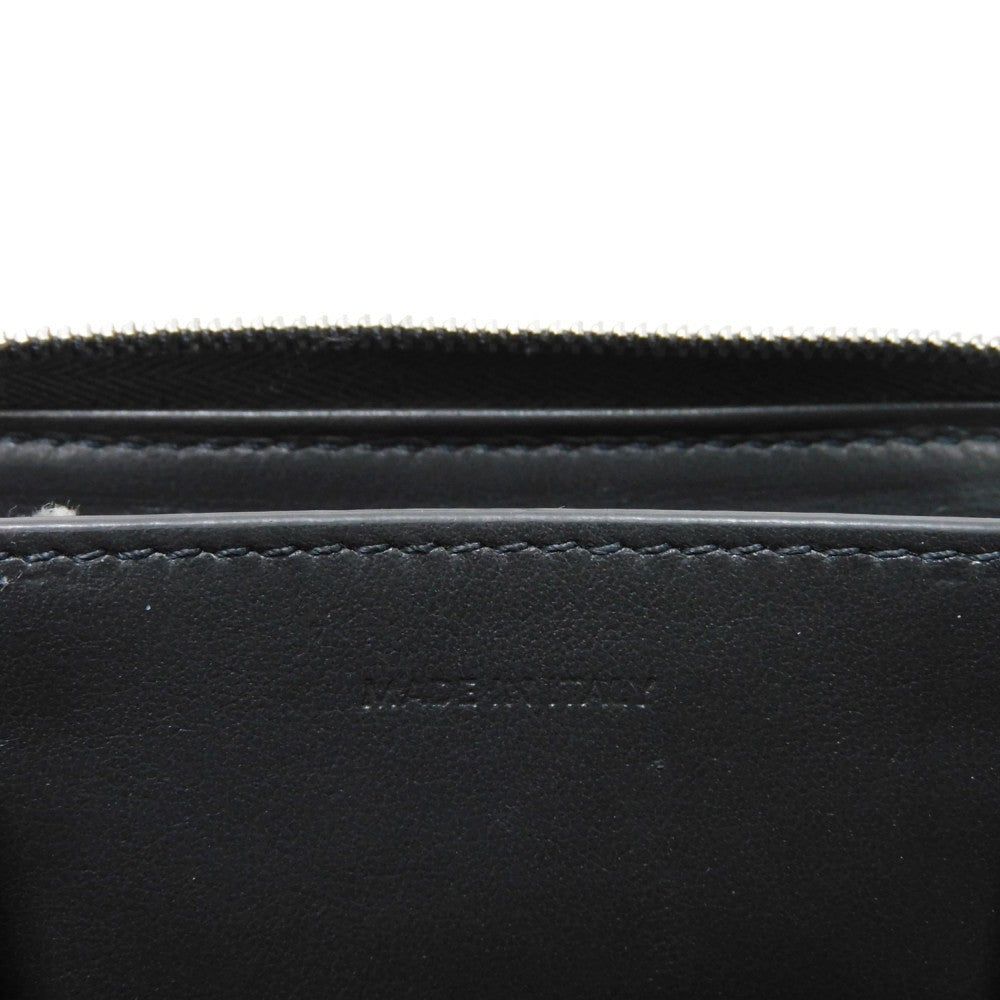 CELINE Coin case 10B66 Grained calfskin (embossed) Dark gray New logo Compact zipped wallet