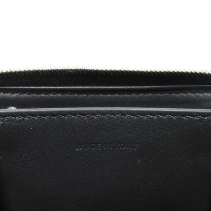 CELINE Coin case 10B66 Grained calfskin (embossed) Dark gray New logo Compact zipped wallet