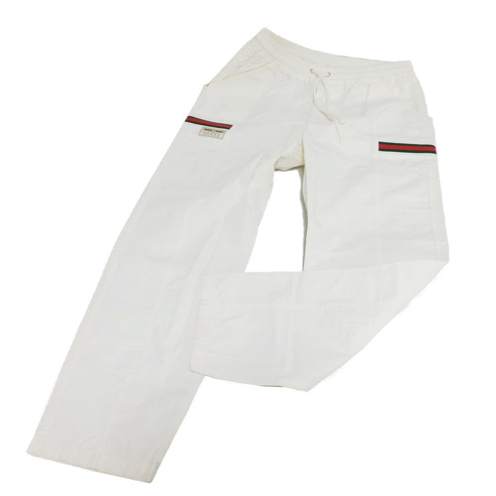 GUCCI Pants 604171 XDAX3 9061 Cotton (acrylic coating) white Web stripe Sherry Line Cargo Pants 46