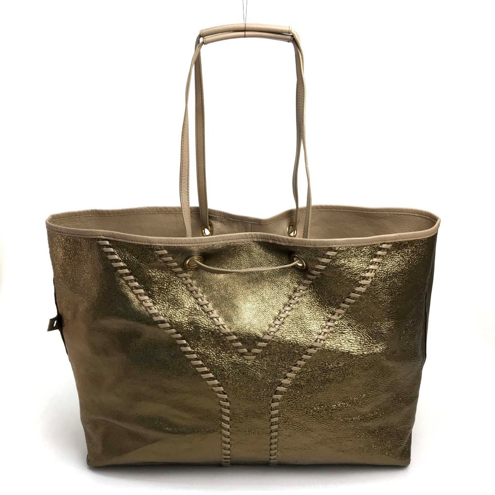 YVES SAINT LAURENT Tote Bag 265702 leather beige reversible Neo double Japan second hand luxury bags online supplier Arigatou Share Japan