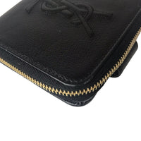 YVES SAINT LAURENT Bifold Wallet compact leather 568985 CP20O 1000 black Women(Unisex) Used 1156-11E 100% authentic