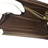 LOUIS VUITTON Long Wallet Purse Round zip Portomone Zip Damier Damier canvas N61728 Brown Women(Unisex) Used 1159-2401E 100% authentic