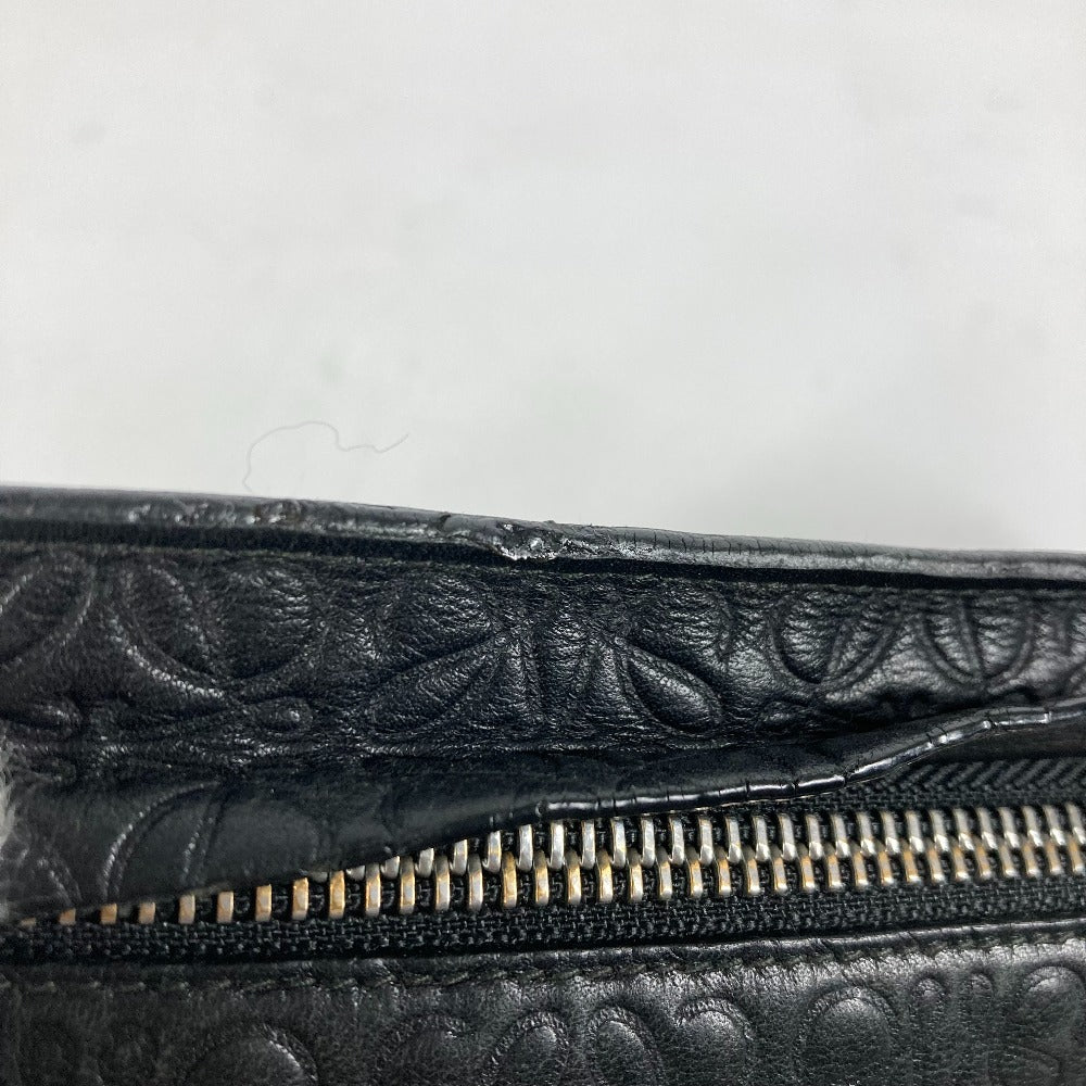 LOEWE Clutch bag leather black pouch bag Anagram T Pouch mens Used Aut Japan second hand luxury bags online supplier Arigatou Share Japan