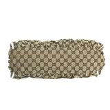 Gucci Sac à main sac de fronde abbaye nylon 189833 femmes blanches brunes utilisées authentiques
