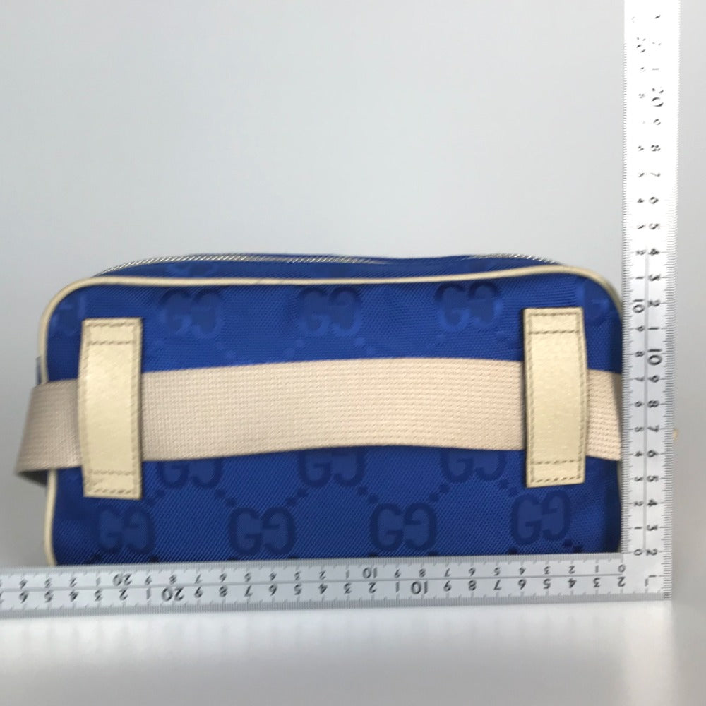 GUCCI Waist bag 631341 520931 Nylon Blue beige Sling bag off the grit