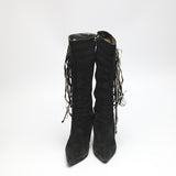JIMMY CHOO boots With fringe Knee-high boots black Women Used Authentic