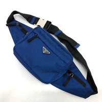 PRADA Waist bag Bag Triangle logo Nylon 2VL001 blue mens Used Authentic