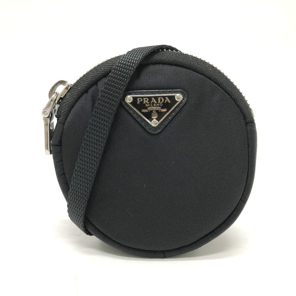 PRADA Shoulder Bag Bag Triangle logo Neck pouch Nylon / leather 1TT129 black unisex(Unisex) Used Authentic