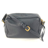 PRADA Shoulder Bag Crossbody pochette bag logo leather 1BH082 Black series Women Used Authentic