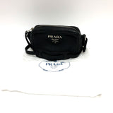 PRADA Shoulder Bag Crossbody bag logo leather 1BH096 black Women Used Authentic