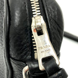PRADA Shoulder Bag Crossbody bag logo leather 1BH096 black Women Used Authentic
