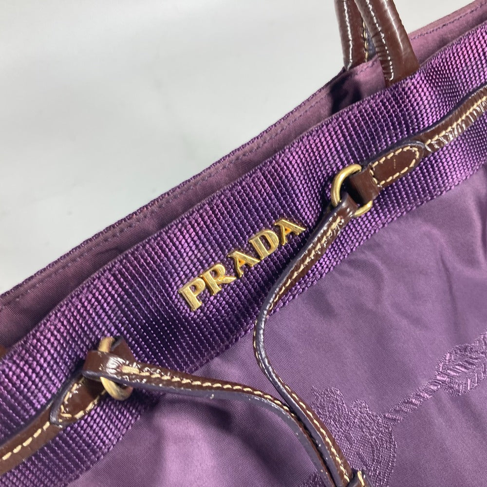 PRADA Tote Bag Enamel / nylon purple logo