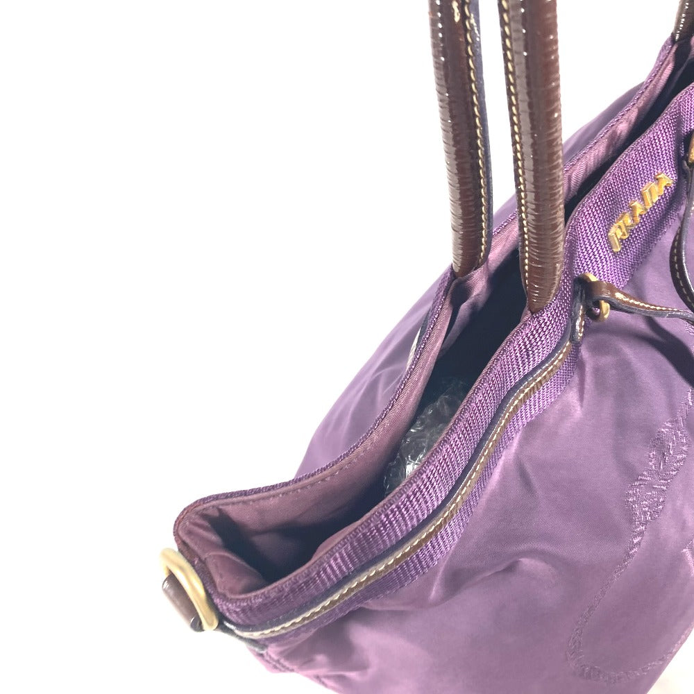 PRADA Tote Bag Enamel / nylon purple logo