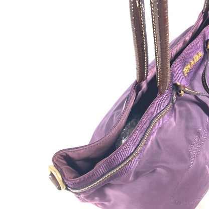 PRADA Tote Bag Enamel / nylon purple logo