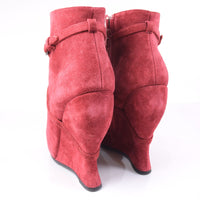 BOTTEGAVENETA Booties boots Suede Red Women Used Authentic