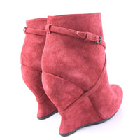 BOTTEGAVENETA Booties boots Suede Red Women Used Authentic