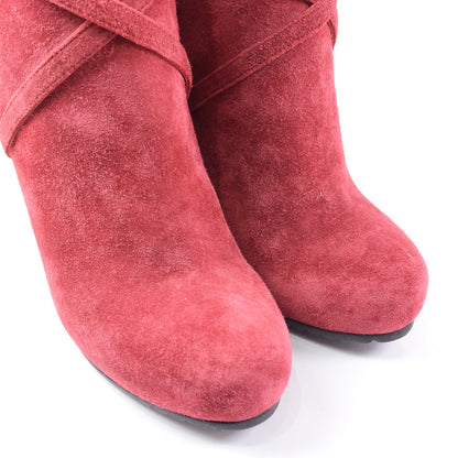 BOTTEGAVENETA Booties Suede Red boots Women 37 Used Authentic