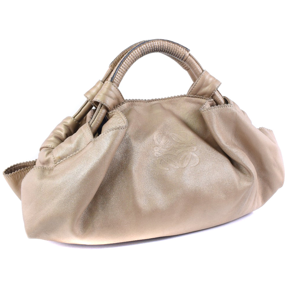 LOEWE Handbag lambskin gold Upper Aire Women Used Authentic