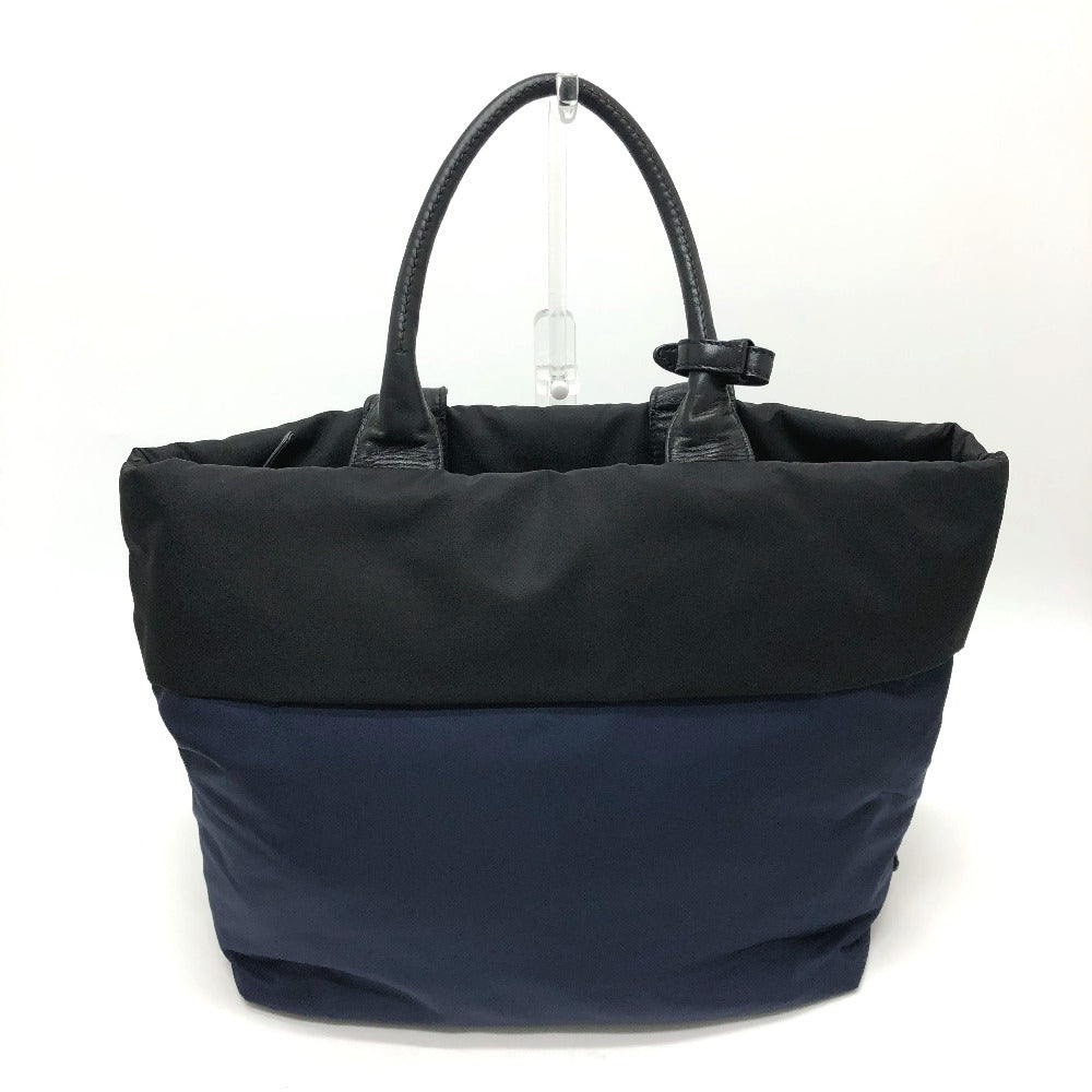 PRADA Tote Bag B1959V Nylon / leather Navy x black Shoulder / Crossbody Bag Women Used Authentic