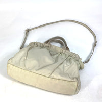 PRADA Handbag 2WAYShoulder Bag Crossbody triangle logo triangle logo Nylon / leather BN1631 Light beige Women Used Authentic