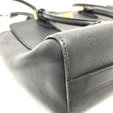 PRADA Handbag 2WAY Bag Shoulder Bag logo Safiano leather 1BA113 black Women Used Authentic