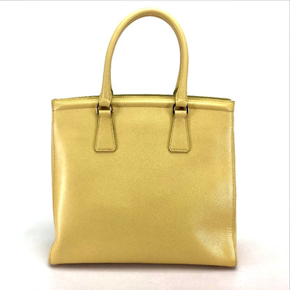 PRADA Handbag B2411M Safiano leather yellow Shoulder Bag Women Used Authentic