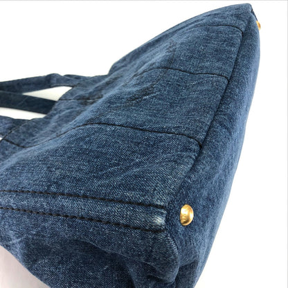 PRADA Handbag B1877B denim denim blue Canapa Women Used Authentic