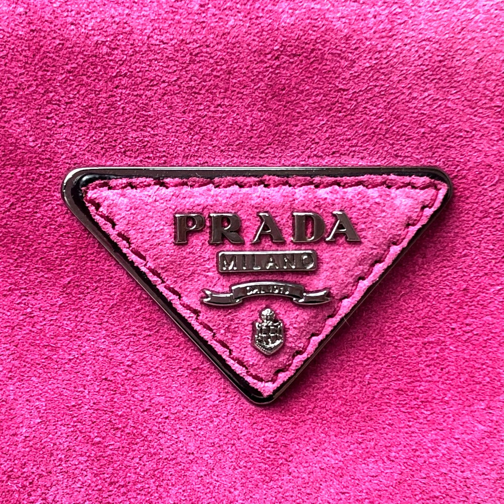 PRADA Handbag BN2625 Suede suede pink SCAMOSCIATO Women Used Authentic