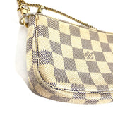 LOUIS VUITTON Handbag Chain bag, bag, pouch Damier Azur Mini Pochette Accessoires Damier Azur Canvas N58010 white Women Used Authentic