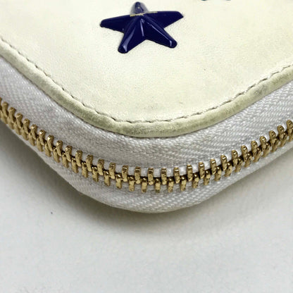 JIMMY CHOO Long Wallet Purse leather off white Brand miscellaneous goods Star studs Women Used Authentic