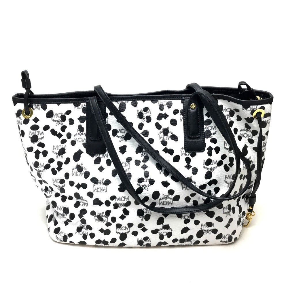 MCM Tote Bag Coated leather black LOVELESS collaboration dalmatian studs Women Used Authentic