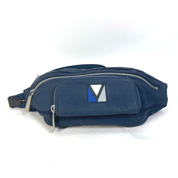 LOUIS VUITTON body bag Bag Belt Bag Waist Bag Cross LV cup Mizenu Nylon canvas M80706 blue mens Used Authentic