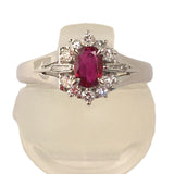 JEWELRY Ring Ruby 0.31ct, Diamond 0.18ct Pt900Platinum, Diamond, Ruby Platinum Women Used Authentic