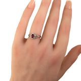 JEWELRY Ring Ruby 0.31ct, Diamond 0.18ct Pt900Platinum, Diamond, Ruby Platinum Women Used Authentic